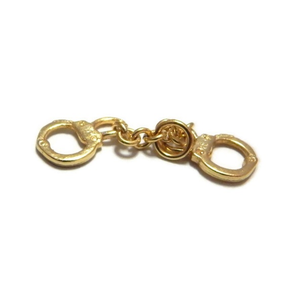 Police Handcuffs Pendant Charm 14k Yellow Gold!!